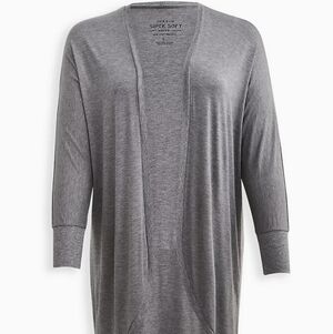torrid Charcoal Gray Open Front Knit Cardigan